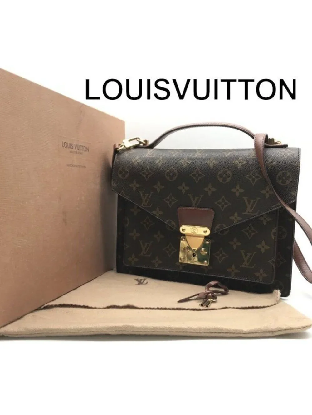 Louis Vuitton Monogram Monceau Business 2-Way Bag Leather